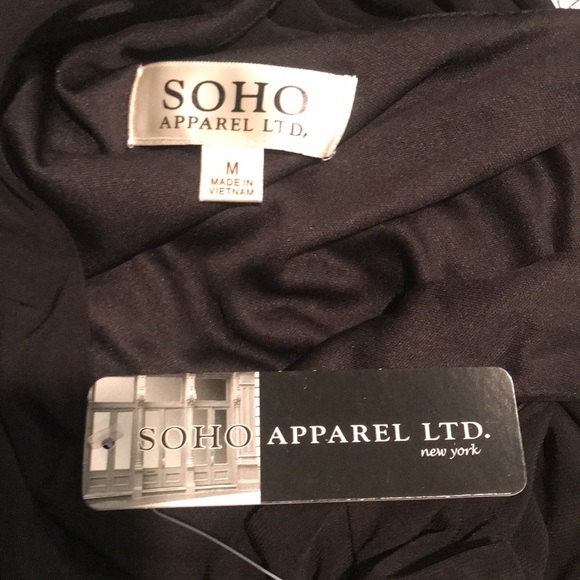 Soho Apparel Ltd. Black Dress With Gold Accents At The Shoulder. M - Picture 3 of 4